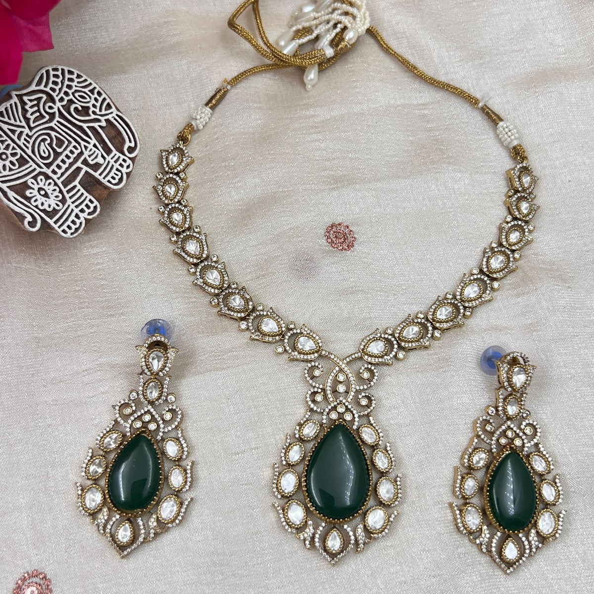Ruby Statement Pendant Necklace Set
