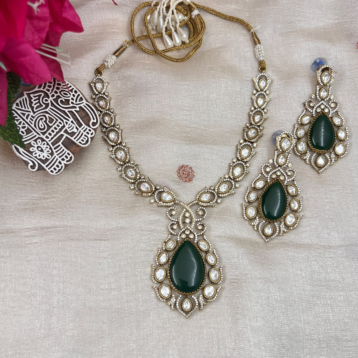 Ruby Statement Pendant Necklace Set